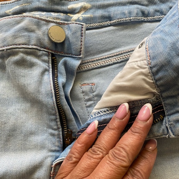 Seven7 Distressed Denim Blue Women's Shorts - Picture 4 of 8